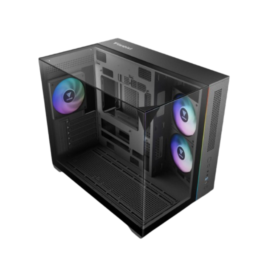 Vỏ Case Máy Tính Gamdias ATLAS M3M Black | Thiết Kế Panorama 3 Mặt Kính, Tối Ưu Hiệu Năng Tản Nhiệt