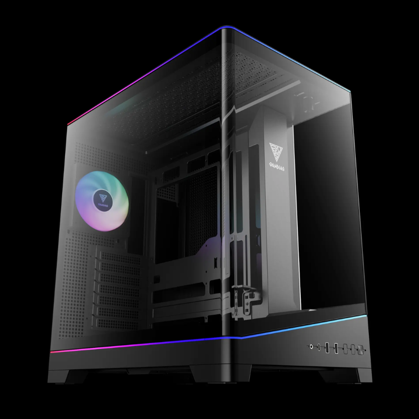 Vỏ case máy tính GAMDIAS ATLAS P6 CG Black | BẢO HÀNH 12 THÁNG | Hỗ Trợ VGA 425mm | Kèm 4 Quạt ARGB