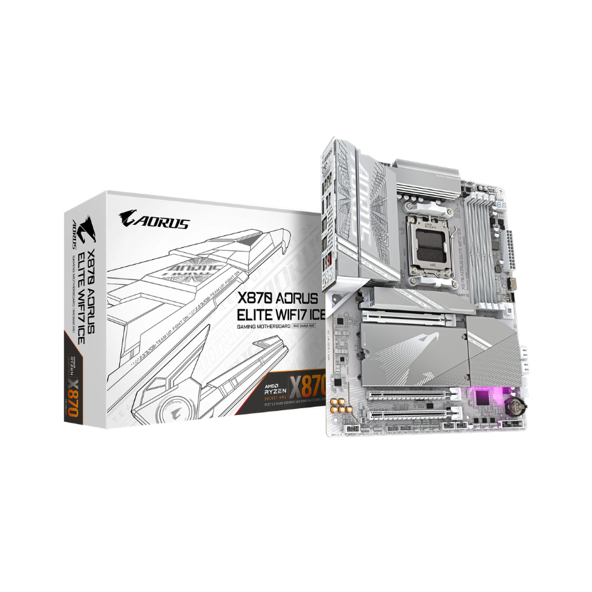 Bo Mạch Chủ GIGABYTE X870 AORUS ELITE WIFI7 ICE DDR5 | Mainboard AMD AM5 Cao Cấp | Chính Hãng