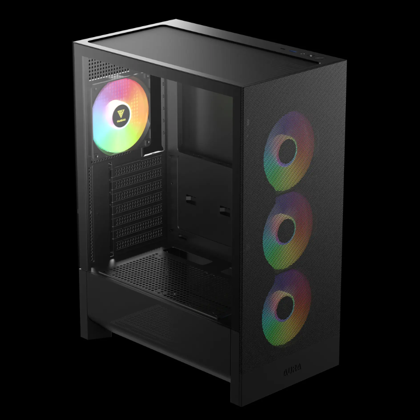 Vỏ Case Máy Tính GAMDIAS AURA GC15 ARGB Black | Mid Tower | Kính Cường Lực | 4 Fan ARGB