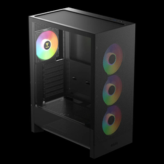 Vỏ Case Máy Tính GAMDIAS AURA GC15 ARGB Black | Mid Tower | Kính Cường Lực | 4 Fan ARGB