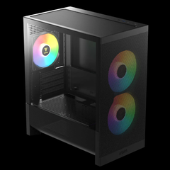 Vỏ case máy tính GAMDIAS AURA GC15M ARGB Black | Case Micro-ATX Kính Cường Lực, Sẵn 3 Fan ARGB, Hỗ Trợ VGA 300mm