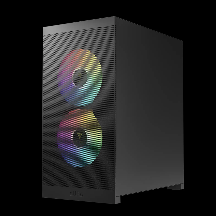 Vỏ case máy tính GAMDIAS AURA GC15M ARGB Black | Case Micro-ATX Kính Cường Lực, Sẵn 3 Fan ARGB, Hỗ Trợ VGA 300mm
