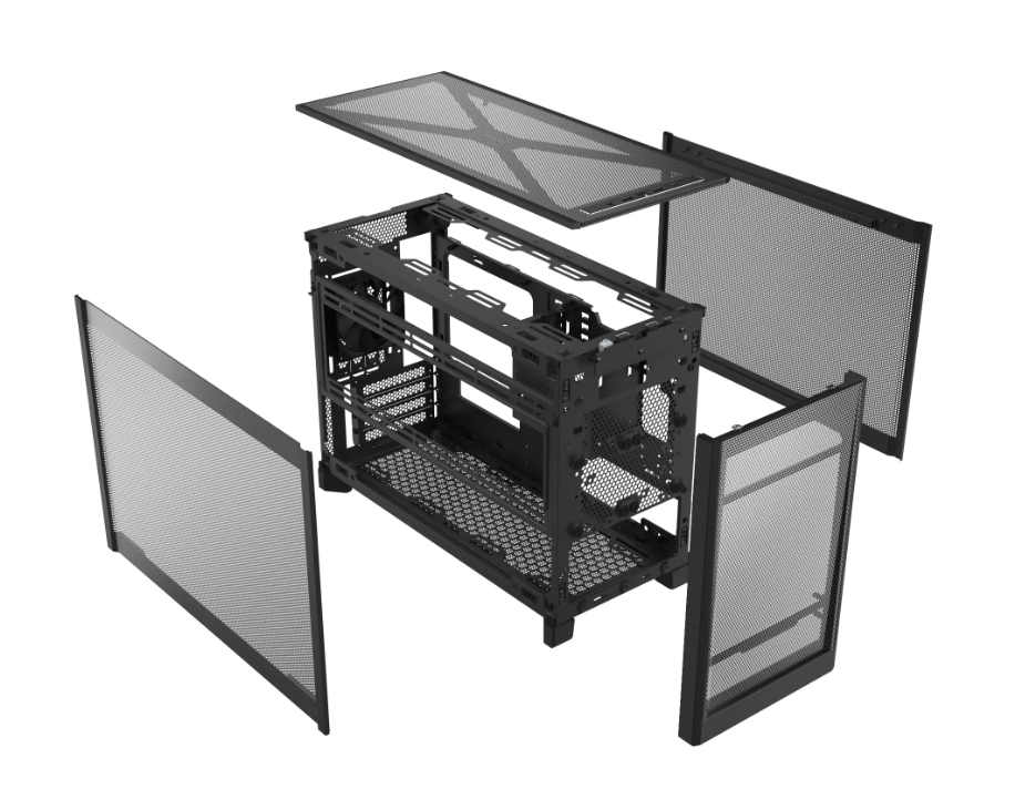 Vỏ Case Máy Tính Montech TEN Black - White | Thiết Kế Module 3 chế độ, Hỗ Trợ VGA dựng và radiator 360mm