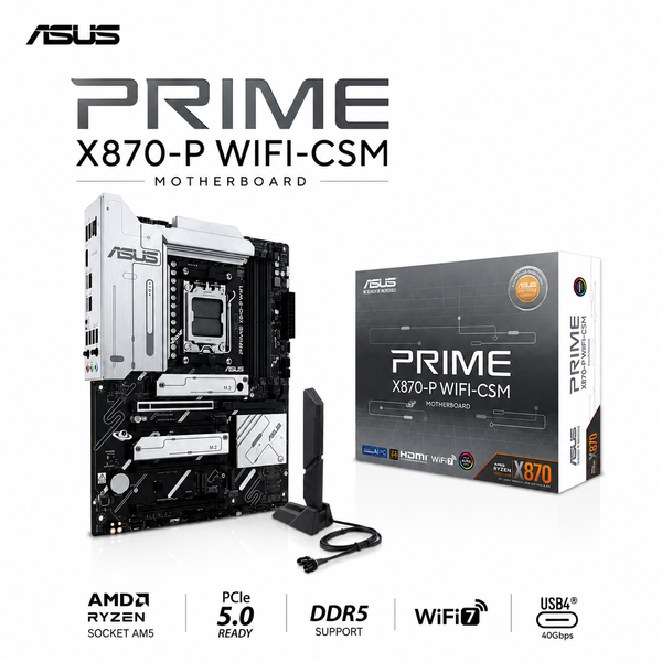 Bo mạch chủ ASUS PRIME X870-P WIFI-CSM DDR5  | Mainboard AM5 Thế Hệ Mới Cho Hiệu Năng Toàn Diện