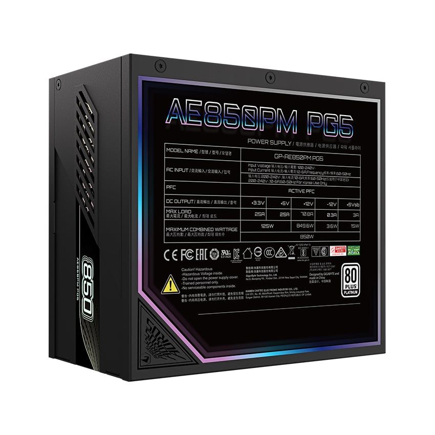 Nguồn máy tính Gigabyte AORUS ELITE P850W 80+ Platinum (GP AE850PM PG5)