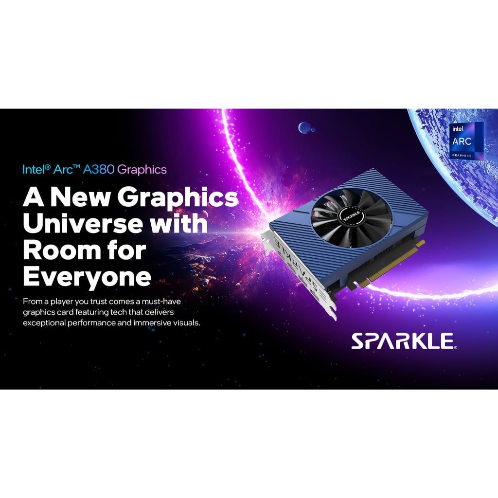 [CHÍNH HÃNG] Card Màn Hình Vga SPARKLE Intel® Arc™ A380 ELF 6GB GDDR6 | 1 Fan - Bảo Hành 3 năm