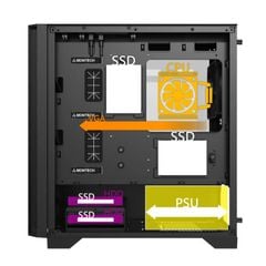 [CHÍNH HÃNG] Vỏ máy tính case PC MONTECH Air 100 Lite | Micro ATX | Sẵn 2 fan | Máy văn phòng - Bảo Hành 12 Tháng