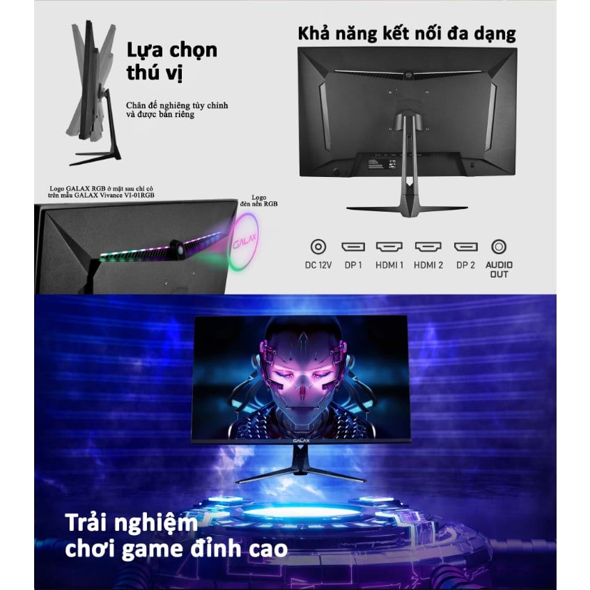 Màn hình máy tính PC Vivance-02 24in 1ms MPRT 165 Hz IPS LED Flicker GAMING GALAX [BH 3nĂm]