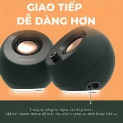 Loa máy tính CREATIVE Speake Pebble PRO USB-C 2.0 | Công nghệ Clear Dialog BassFlex - Bảo Hành 1 Năm