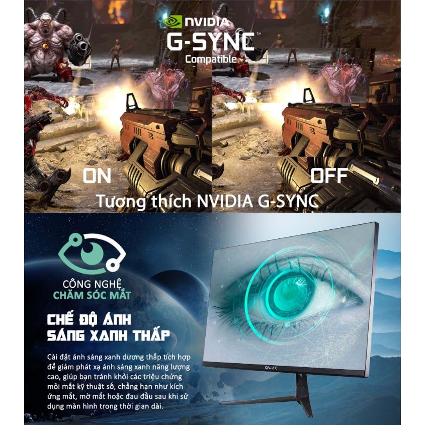 Màn hình máy tính PC Vivance-02 24in 1ms MPRT 165 Hz IPS LED Flicker GAMING GALAX [BH 3nĂm]