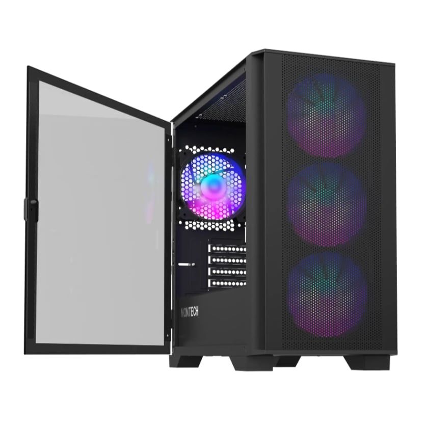 Vỏ máy tính case PC MONTECH Air 100 ARGB | Micro ATX | Sẵn 4 fan - Bảo Hành 12 tháng