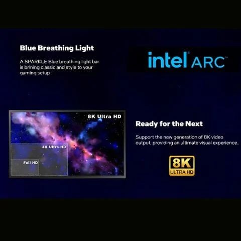 Card màn hình VGA Intel® Arc™ A750 8GB GDDR6 ROC OC Edition Luna SPARKLE, 2 fans - Bảo Hành 3 năm