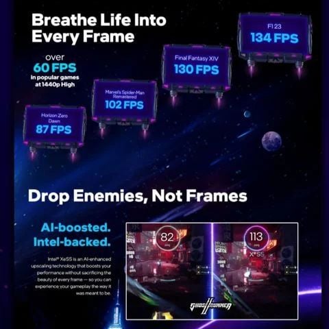Card màn hình VGA Intel® Arc™ A750 8GB GDDR6 ROC OC Edition Luna SPARKLE, 2 fans - Bảo Hành 3 năm