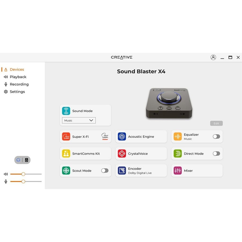 Card âm thanh lắp ngoài CREATIVE Labs Sound Blaster X4 | Âm thanh vòm 7.1 thực & ảo - Bảo Hành 12 tháng