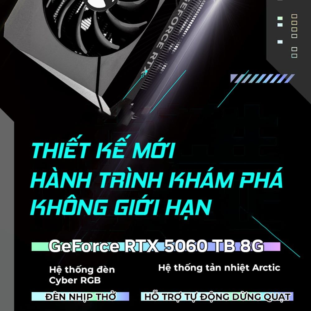 Card Màn Hình VGA MAXSUN NVIDIA RTX 5060 TRB 8GB | GDDR7 | 2 fans - Bảo Hành 3 Năm