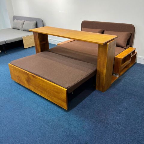 Sofa giường 4 trong 1 có bàn làm việc, bàn ăn SmartFurni SMF30 - Gỗ tự nhiên cao cấp, có hộc để đồ