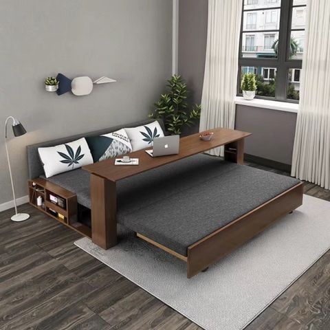 Sofa giường 4 trong 1 SmartFurni SMF28A Gỗ MDF Phủ Melamin  - Tích hợp bàn làm việc + bàn ăn