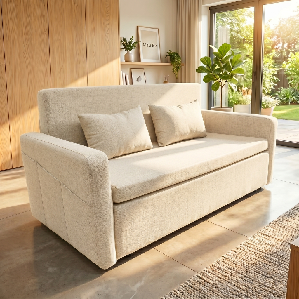 Sofa giường đa năng vải lanh canvas SmartFurni - SMF12A