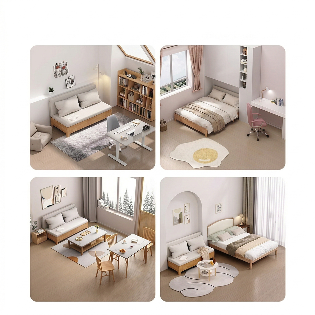Sofa Giường SMF23 Gỗ Tự Nhiên có Hộc Đựng Đồ SmartFurni SMF23-GTN