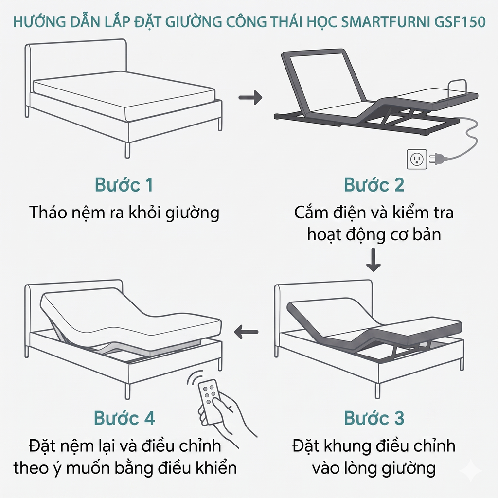 Giường công thái học SmartFurni GSF150