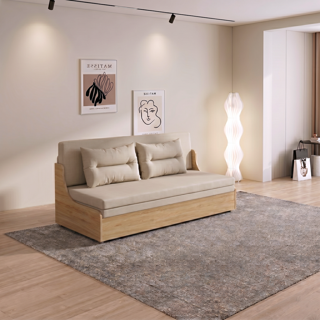 Sofa giường gấp gọn vải lanh canvas SmartFurni - SMF22