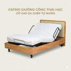 Giường công thái học SmartFurni - SMF801 khung gỗ tự nhiên