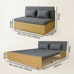 Sofa giường gấp gọn vải lanh canvas SmartFurni - SMF23
