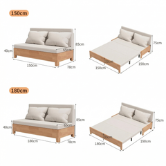 Sofa Giường SMF23 Gỗ Tự Nhiên có Hộc Đựng Đồ SmartFurni SMF23-GTN