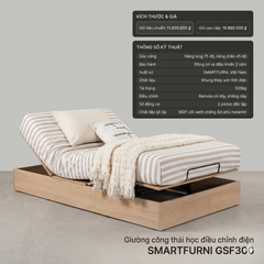 Giường công thái học điều chỉnh điện SmartFurni GSF300 size 0,9M x 2M