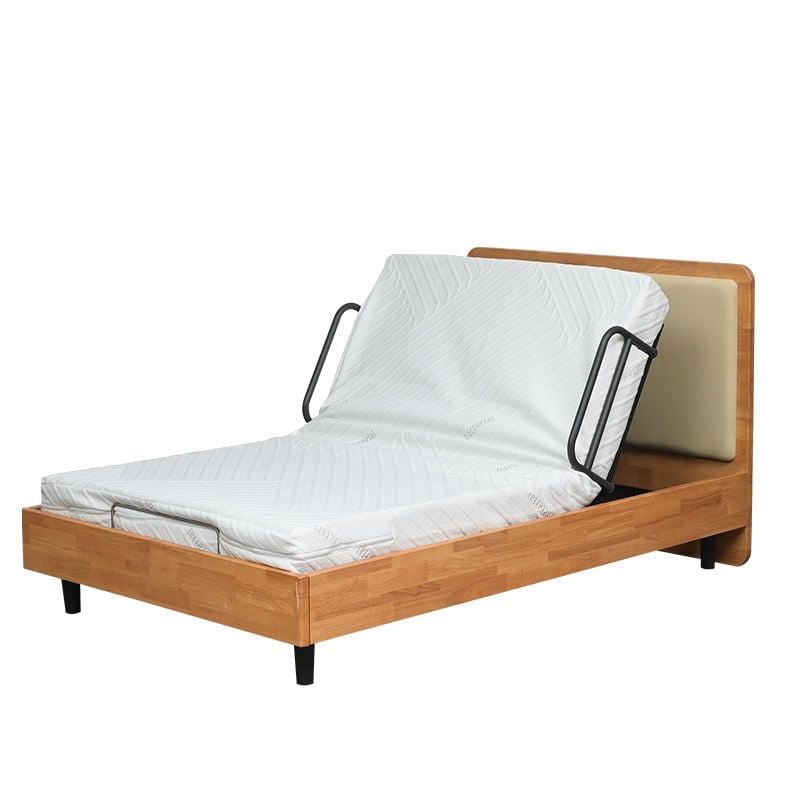 Giường công thái học SmartFurni - SMF801 khung gỗ tự nhiên