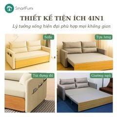 Sofa giường thông minh SmartFurni SMF18 - Mặt ốp gỗ Melamine