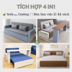 Sofa giường 4 trong 1 SmartFurni SMF28C - Tích hợp bàn làm việc + bàn ăn