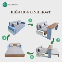 Sofa giường 4 trong 1 SmartFurni SMF28C - Tích hợp bàn làm việc + bàn ăn