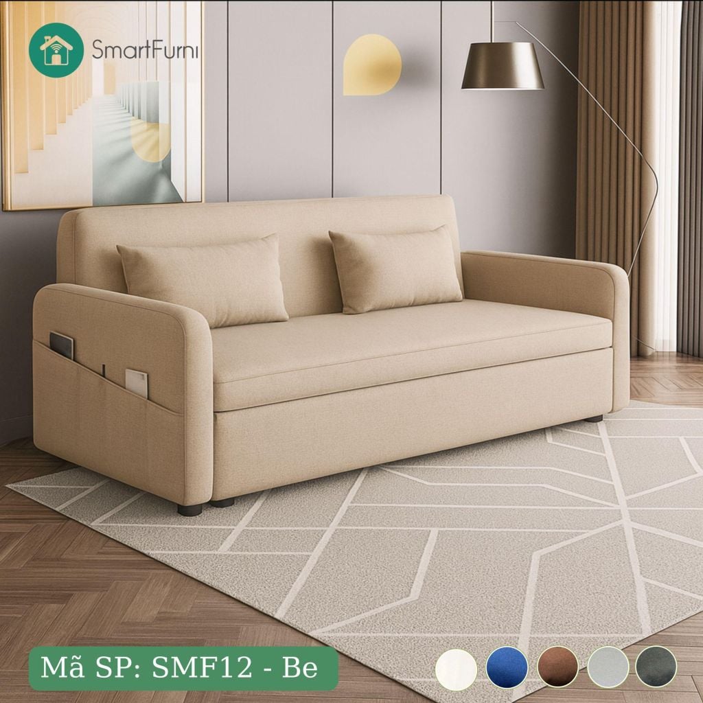 Sofa giường đa năng vải lanh canvas SmartFurni - SMF12A
