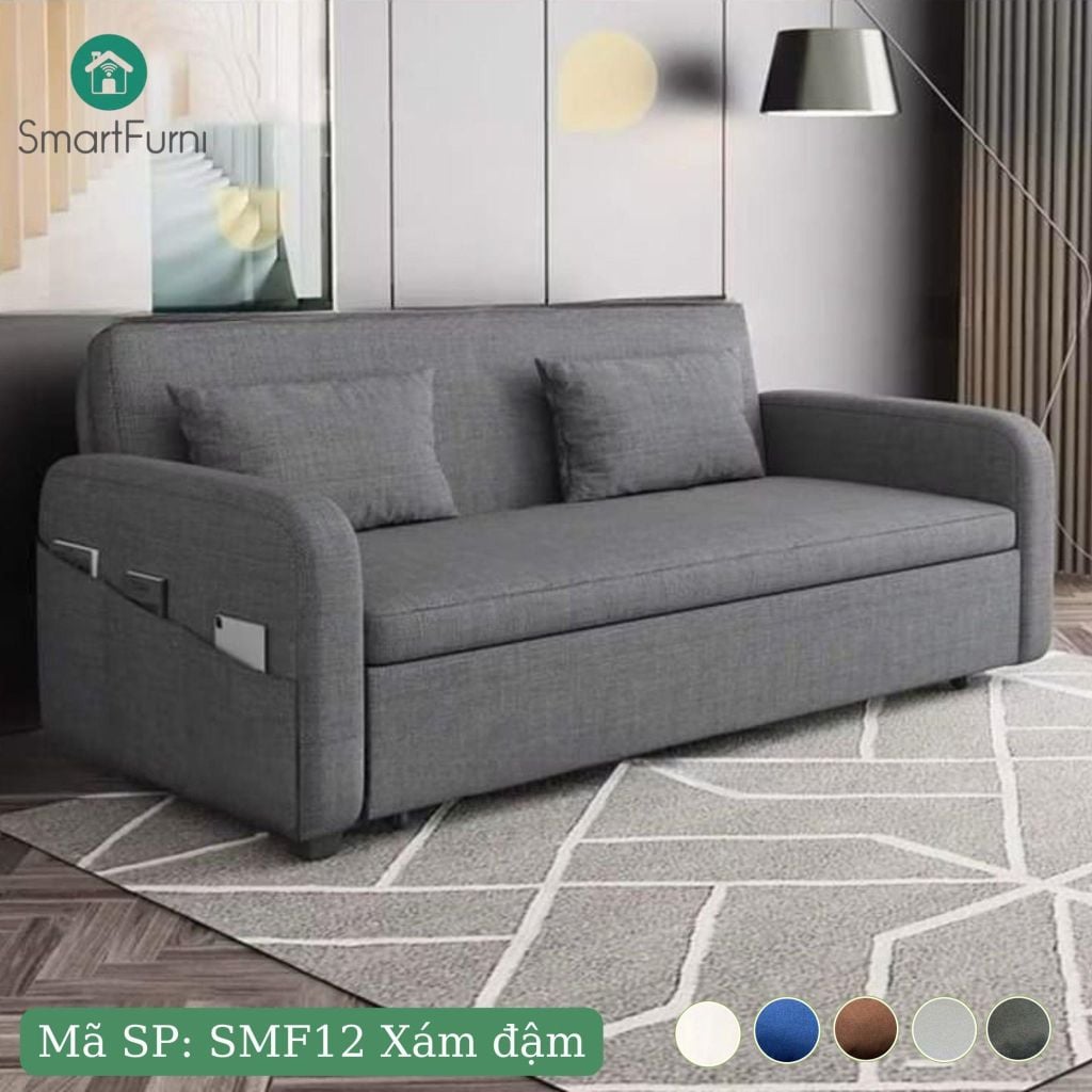 Sofa giường đa năng vải lanh canvas SmartFurni - SMF12A