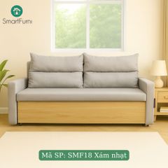 Sofa giường thông minh SmartFurni SMF18A - Mặt ốp gỗ Melamine màu nâu