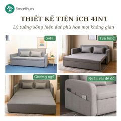 Sofa giường đa năng vải lanh canvas SmartFurni - SMF12A
