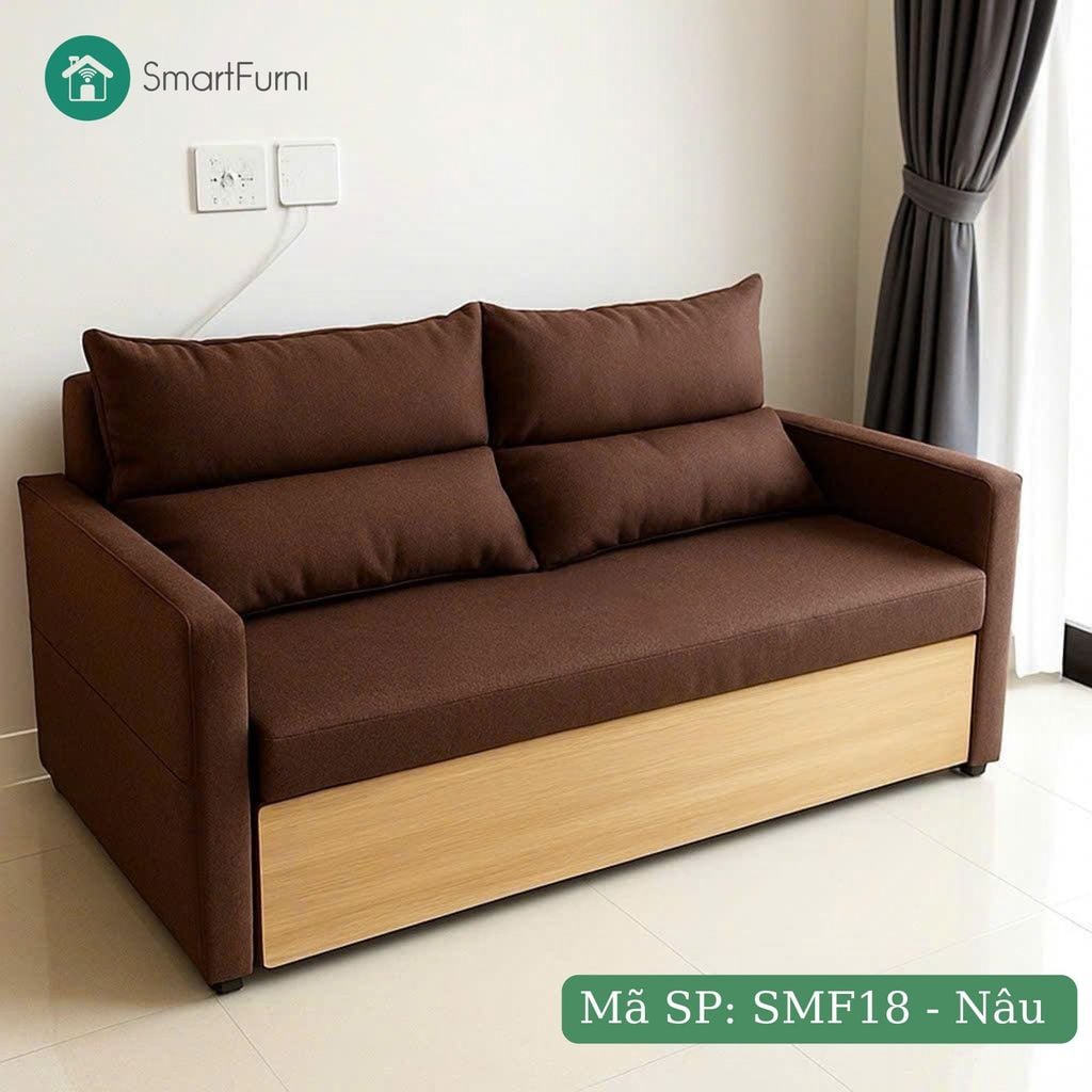 Sofa giường thông minh SmartFurni SMF18 - Mặt ốp gỗ Melamine