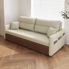 Sofa giường thông minh SmartFurni SMF18A - Mặt ốp gỗ Melamine màu nâu