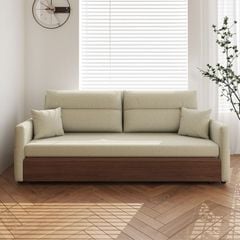 Sofa giường thông minh SmartFurni SMF18A - Mặt ốp gỗ Melamine màu nâu