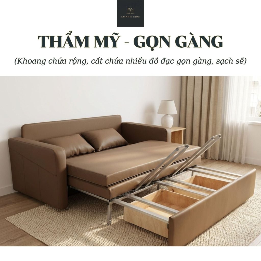 Sofa Giường Da PU SMF12  SmartFurni SMF12-PU