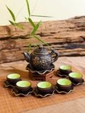  Bộ Ấm Chén Trà Sen Nổi Vẽ Nhũ Vàng 