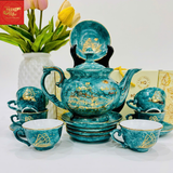  Ấm Chén Phú Qúy -Thuận Buồm Xuôi gió-Màu Vân Đá Xanh 