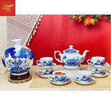  Ấm Chén Phú Qúy Khắc Hoa Sen Nổi 