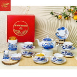  Ấm Chén Phú Qúy Khắc Hoa Sen Nổi 