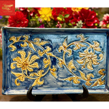  Bộ tích sen dây cổ thời lý trần khay chữ nhật 