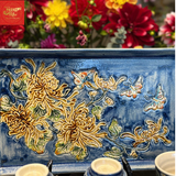  Bộ tích sen dây cổ thời lý trần khay chữ nhật 