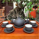  Bộ Ấm Chén Trà Gốm Tử Sa Ganh Trắng 