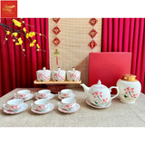  Bộ Ấm Chén Hoa Sen Đỏ 